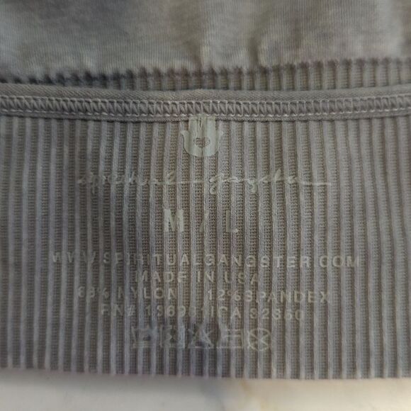 Spiritual Gangster Gray Sports Bra Seamless Triangle - Picture 3 of 6